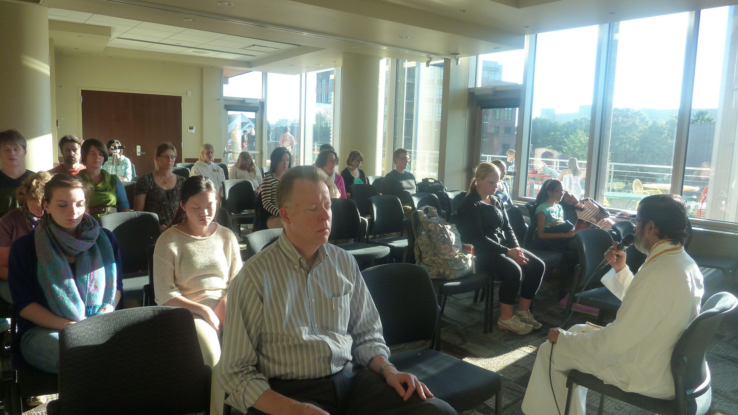 Bodhi Shuddhaanandaa leading mindfulness session